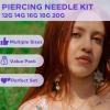 40pcs Piercing Needles Kit - Usiriy Piercing Kit 20G 18G 16G 14G 12G Mixed Ear Piercing Needles Nose Piercing for Septum Belly Button Tongue Nipple Eyebrow Lip Piercing view 2