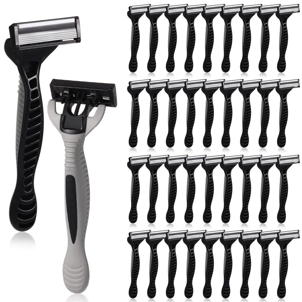 Lanties 24 Pcs Men's Disposable Razors Bulk 5-blade Blade Razors for Men Set Sensitive Skin Razor Disposable Head Razor for a Smooth and Comfortable Shave