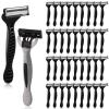 Lanties 24 Pcs Men's Disposable Razors Bulk 5-blade Blade Razors for Men Set Sensitive Skin Razor Disposable Head Razor for a Smooth and Comfortable Shave view 1