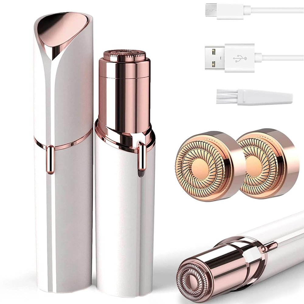 Facial Hair Remover for Women White Color with 2-pc Replacement Heads