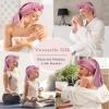 AWAYTR 100% Mulberry Silk Bonnet - Long Hair Cap for Sleeping Tie Band Bonnet for Braids Curly Hair (Rose Gold) view 4