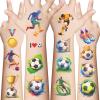 10 Sheets Soccer Temporary Tattoos for Adult, Soccer Sport Birthday Party Favors, Cute Cartoon Decoration Sticker Gifts for Home Activity Class Prizes Carnival Christmas Rewards view 1