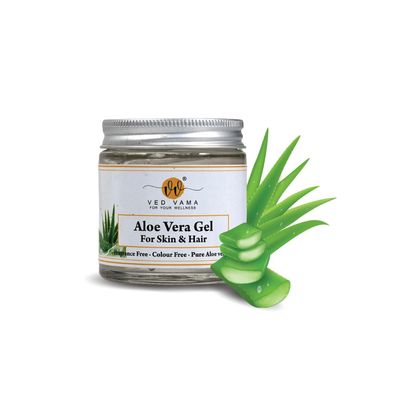 Organic Pure Aloe Vera Gel, 99% Aloe Vera Juice, Skin Moisturiser, Soothes Scalp, Treats Rashes, Heals Sunburn, Prevents Acne, Chemical-Free, Vegan, Hydrates and Nourishes Skin, for All Skin Types