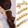 4PCS Metal Hair Barrettes - Gold Bow Barrette Clips for Thick, Long, Fine Hair view 1