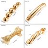 4PCS Metal Hair Barrettes - Gold Bow Barrette Clips for Thick & Fine Hair view 2