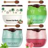 TIRDET 4 PCS Bee Lip Balm Honey Pot, Coconut Aloe Vera Peach Mint Sleeping Lip Mask Overnight with Sticks, Exfoliating Prevention Dry and Crack Lip Scrubs view 1