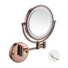 MFQJJRRMI Vanity Mirror,Bathroom Makeup Mirror Wall Mounted Shaving 8 Inch with 7X Magnification Led Bedroom(Rose Gold,10X) view 1