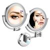 MFQJJRRMI Vanity Mirror,Bathroom Makeup Mirror Wall Mounted Shaving 8 Inch with 7X Magnification Led Bedroom(Rose Gold,10X) view 3