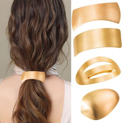 4PCS Metal Hair Barrettes - Gold Bow Barrette Clips for Thick & Fine Hair