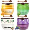 TIRDET 4 PCS Bee Lip Balm Honey Pot, Honey Coconut Aloe Vera Grape Sleeping Lip Mask Overnight with Sticks, Exfoliating Prevention Dry and Crack Lip Scrubs view 1
