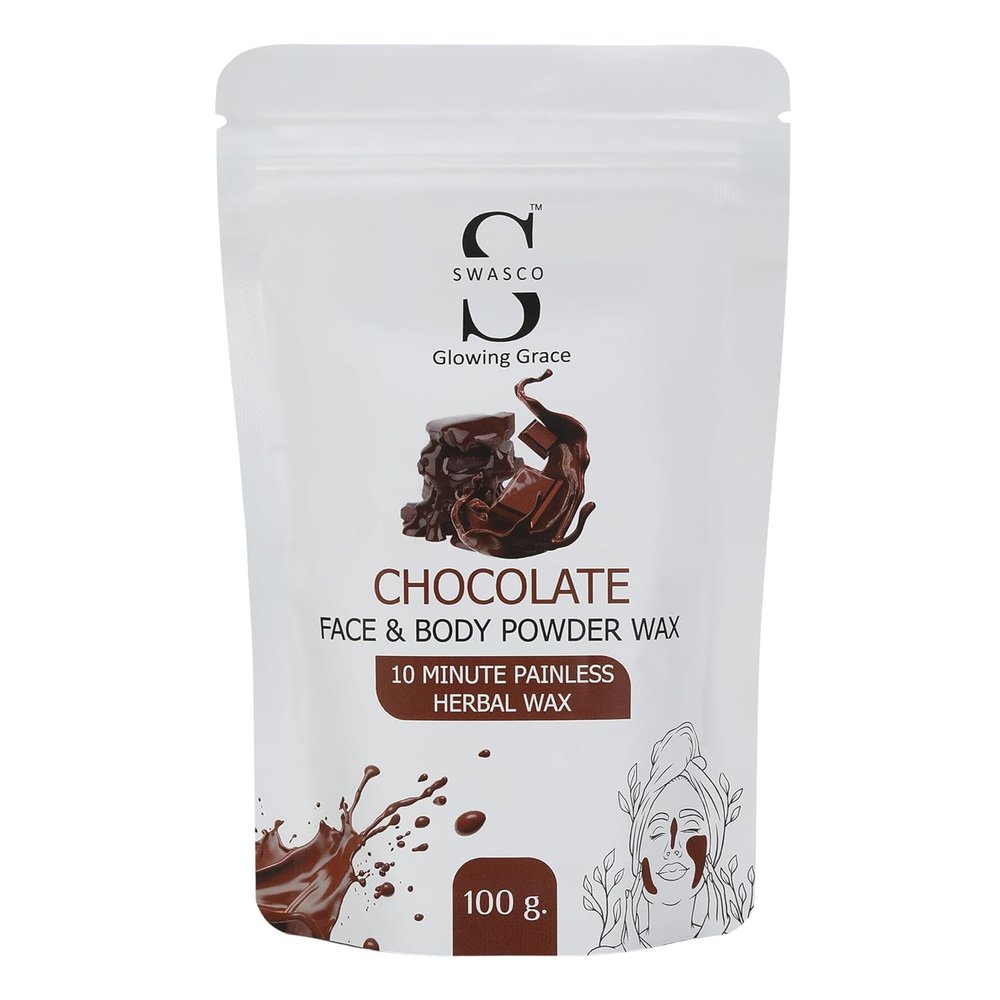 Face and Body Herbal Organic Wax Powder for Hair Removal 100g | 10 Minutes Painless Face and Body Hair Removal Powder for Women and Men | Wax Powder Chemical-Free (CHOCOLATE)