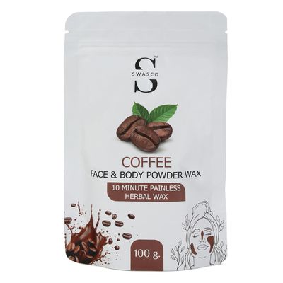Face and Body Herbal Organic Wax Powder for Hair Removal 100g | 10 Minutes Painless Face and Body Hair Removal Powder for Women and Men | Wax Powder Chemical-Free (COFFEE)
