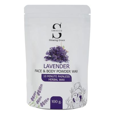 Face and Body Herbal Organic Wax Powder for Hair Removal 100g | 10 Minutes Painless Face and Body Hair Removal Powder for Women and Men | Wax Powder Chemical-Free (LAVENDER)