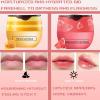 TIRDET 4 PCS Bee Lip Balm Honey Pot, Honey Coconut Watermelon Peach Sleeping Lip Mask Overnight with Sticks, Exfoliating Prevention Dry and Crack Lip Scrubs view 2