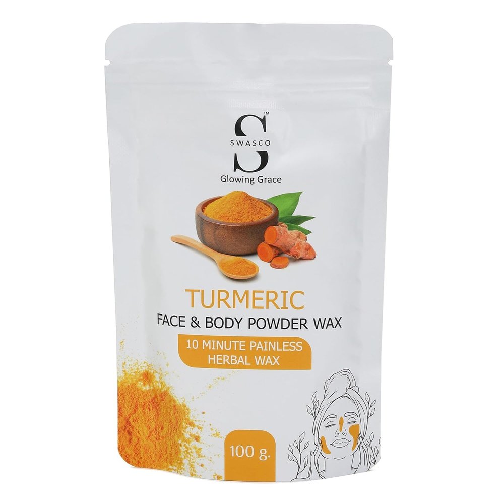 Face and Body Herbal Organic Wax Powder for Hair Removal 100g | 10 Minutes Painless Face and Body Hair Removal Powder for Women and Men | Wax Powder Chemical-Free (TURMERIC)