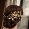 Asphinien Handmade Vintage Crystal Wedding Hair Combs Bride Bridesmaid Ruby Sapphire Emerald Crystal Headband with Comb for Wedding Bridal Side Combs for Women (Pink) view 1