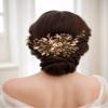 Asphinien Handmade Vintage Crystal Wedding Hair Combs Bride Bridesmaid Ruby Sapphire Emerald Crystal Headband with Comb for Wedding Bridal Side Combs for Women (Pink) view 4