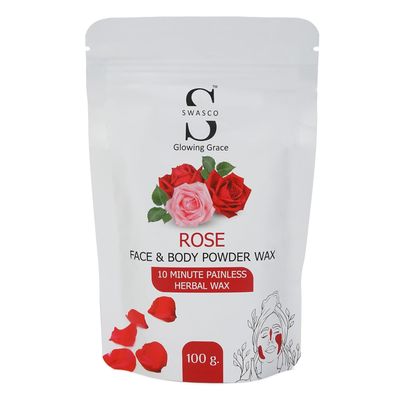Face and Body Herbal Organic Wax Powder for Hair Removal 100g | 10 Minutes Painless Face and Body Hair Removal Powder for Women and Men | Wax Powder Chemical-Free (ROSE)