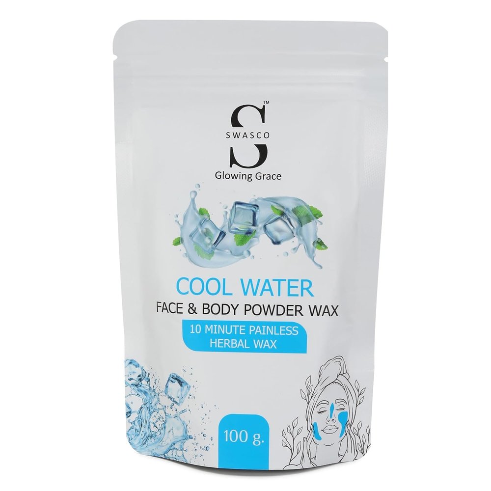 Face and Body Herbal Organic Wax Powder for Hair Removal 100g | 10 Minutes Painless Face and Body Hair Removal Powder for Women and Men | Wax Powder Chemical-Free (COOL WATER)