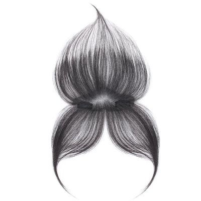 5x13 CM Silk base 10 Inch Natural Human Hair Bangs Side Fringe for Women Middle Part False Bangs Clip-in Extensions Invisible Hairpieces Human Hair Topper (Mocha,10 inch)