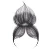 5x13 CM Silk base 10 Inch Natural Human Hair Bangs Side Fringe for Women Middle Part False Bangs Clip-in Extensions Invisible Hairpieces Human Hair Topper (Mocha,10 inch) view 1