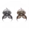 5x13 CM Silk base 10 Inch Natural Human Hair Bangs Side Fringe for Women Middle Part False Bangs Clip-in Extensions Invisible Hairpieces Human Hair Topper (Mocha,10 inch) view 2