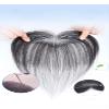 5x13 CM Silk base 10 Inch Natural Human Hair Bangs Side Fringe for Women Middle Part False Bangs Clip-in Extensions Invisible Hairpieces Human Hair Topper (Mocha,10 inch) view 3