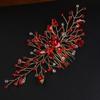 Asphinien Handmade Vintage Crystal Wedding Hair Combs Bride Bridesmaid Ruby Sapphire Emerald Crystal Headband with Comb for Wedding Bridal Side Combs for Women (Red) view 2