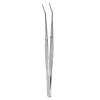 HARFINGTON Stainless Steel Tweezers 6.1 Inch Long Handle Curved Serrated Tip Tweezers Multi Purpose for Craft Gardening Industrial Work Laboratory Use Cooking, Silver view 1