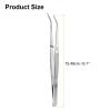 HARFINGTON Stainless Steel Tweezers 6.1 Inch Long Handle Curved Serrated Tip Tweezers Multi Purpose for Craft Gardening Industrial Work Laboratory Use Cooking, Silver view 2