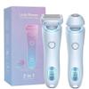 Electric Shaver, 2 in 1 Electric Shaver Razors for Women, Ipx7 Waterproof Wet Dry, Female Shaver for Private Area (Pink)(Blue) view 1