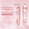 Electric Shaver, 2 in 1 Electric Shaver Razors for Women, Ipx7 Waterproof Wet Dry, Female Shaver for Private Area (Pink)(Blue) view 2