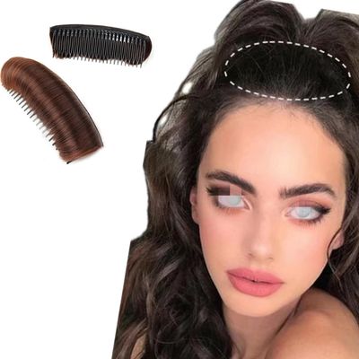 Upgrade Invisible Fluffy Hair PadNatural Hair Bump Clip for Volume,Fluffy Hair Pad Styling Insert ToolHair Bumps for Volume Insert,Hair Bump Clip for Volume (Dark Brown)