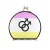 Gay Pride Flag Compact Folding Mirror Magnifying Mini Portable Travel Makeup Mirror Hinged Lock Mirror for Handbag Purses view 1