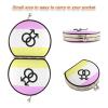 Gay Pride Flag Compact Folding Mirror Magnifying Mini Portable Travel Makeup Mirror Hinged Lock Mirror for Handbag Purses view 3
