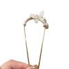 2pcs U -shaped French Hairpin, White Butterfly Pearl Hair Comb Woman Elegant Metal Hair Chopsticks for Thick Long Hair Buns Hair Accessories view 1
