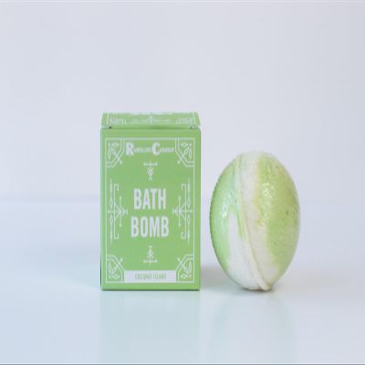 Bath Bomb, Coconut Island, 7 oz, Rambling Caravan, Handmade with Natural Ingredients, 1 Count, Coconut Island