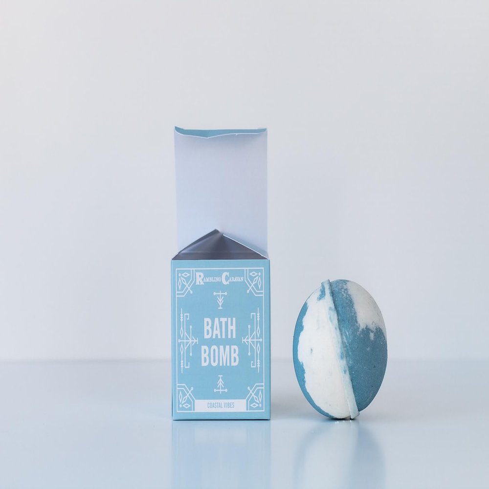 Bath Bomb, Coastal Vibes, 7 oz, Rambling Caravan, Handmade with Natural Ingredients, 1 Count, Coastal Vibes