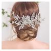 TRUSTTWO Bridal Vintage Silver Full Rhinestones Big Hair Comb Bridal Shinny Pearls And Crystals Comb Headpiece Bridal Hair Accessories The New(Champagne gold) view 2