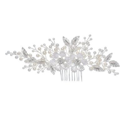 TRUSTTWO Wedding Hair Accessories Silver Color Pearl Handmade Tiaras Hair Combs Bridal Hairbands Crystal Women Hair Ornament Flower Combs The New
