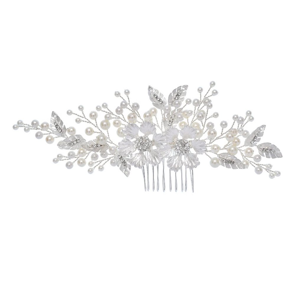 TRUSTTWO Wedding Hair Accessories Silver Color Pearl Handmade Tiaras Hair Combs Bridal Hairbands Crystal Women Hair Ornament Flower Combs The New