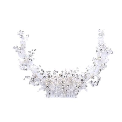 TRUSTTWO Elegant Silver Color Pearl Rhinestone Hair Jewelry Women Handmade Tiara Hair Comb Bridal Hair Band Wedding Hair Accessories Gift The New
