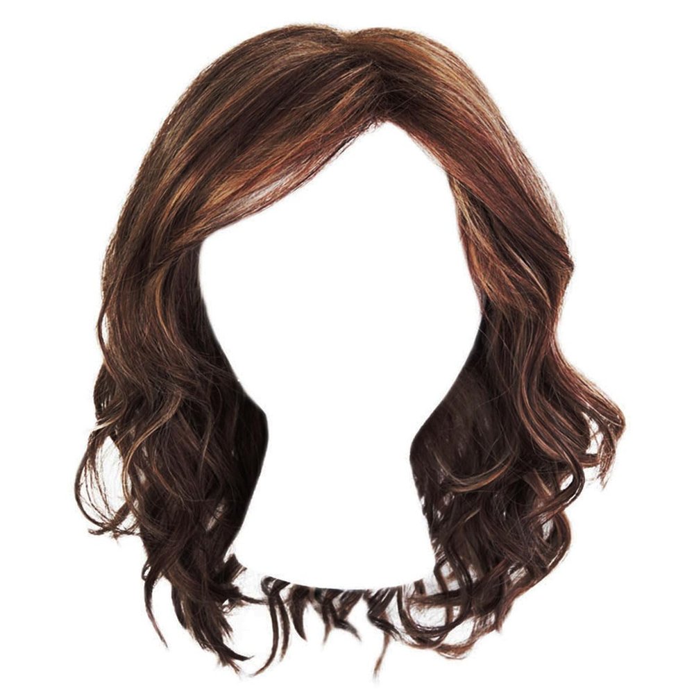 GABOR Fancy Chic Mid-Lenth Layered Tousled Bob Wig by Hairuwear, Average Cap - Medium Brown