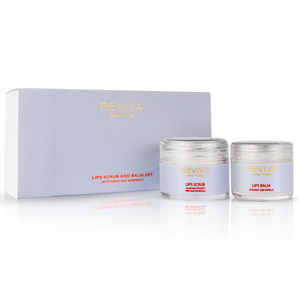 Lip Balm and Lip Scrub, Lip Moisturizer and Lip Exfoliator, Lip Treatment Set, Lip Exfoliator Scrub, Lip Care, Lip Butter, with Sugar, Coconut Oil, Shea Butter, Cocoa Butter, Sweet Almond Oil, Vanilla
