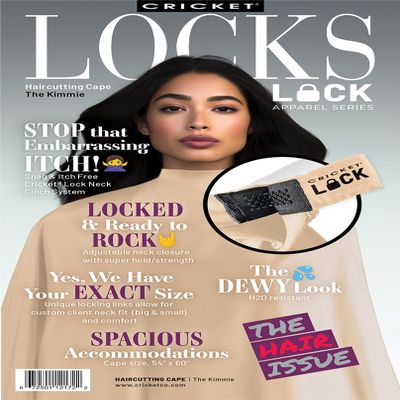 Cricket Lock Apparel Haircutting Hairstylist Cape for Clients Professional Salon Barbershop Hairdresser for Women Men Adults, New Unique Lock Neck Closure Haircut Hair Color Cape, Kimmie, Beige