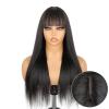 ISEE HAIR 24 Inch Straight Wig with Bangs Human Hair Glueless Wig Ready to Go Human Hair Wigs For Women 180 Density view 3