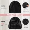 Silk Hair Bonnet for Sleeping Women Silky Satin Lined Sleep Cap Adjustable Hair Wrap Stay On All Night for Women and Men 2PCS(Black&Black) view 4