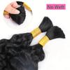 100% Brazilian Virgin Human Hair Extensions, 22 Inch Curly Bulk Hair for Braiding, No Weft Wet and Wavy Natural Color Human Hair for Women view 4