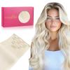 WENNALIFE Clip in Hair Extensions, 20 Inch 120g 7pcs Real Human Hair, White Blonde Remy Hair Extensions Clip Ins Double Weft view 1
