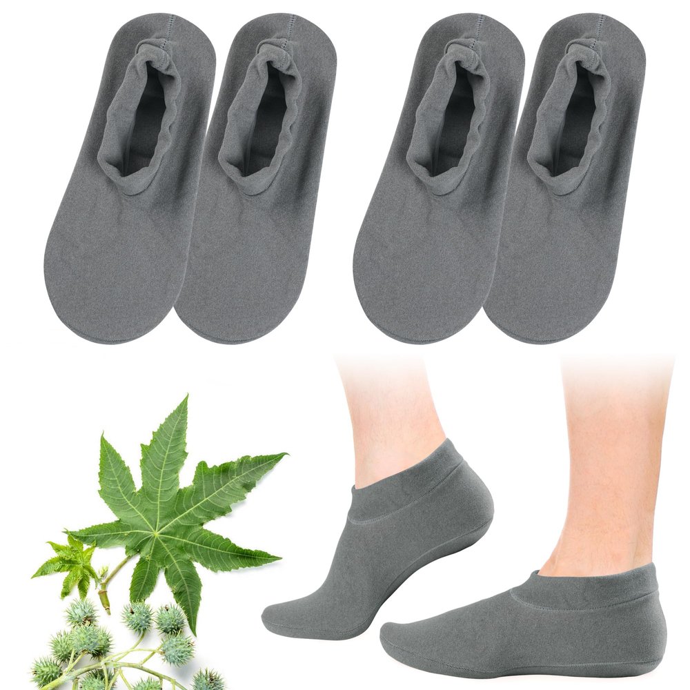 2 Pack Castor Oil Pack Wraps for Feet,Reusable Castor Oil Wrap Socks Organic Cotton for Women,Castor Oil Pack Kit for Feet Arthritis and feet Cracking,Moisturizing Feet(Oil Not Include) Short